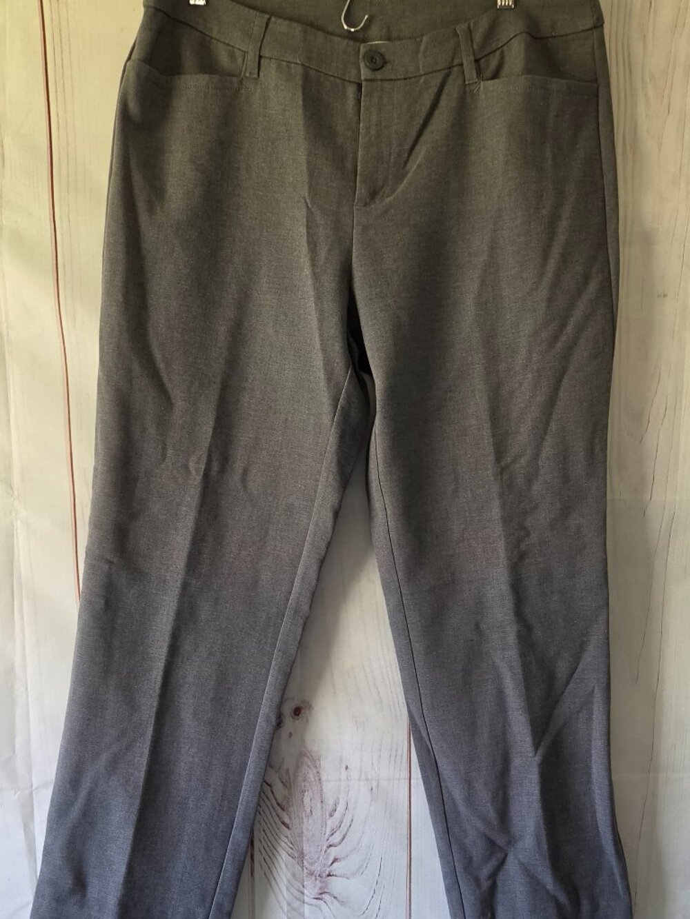 Christopher & Banks classic dress trousers, Women’s 12, gray Flat front, pockets